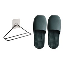 허니스 국산 미끄럼방지 좌우발없는 막힘욕실화+걸이 세트, 그린