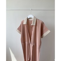 골프 테니스 에슬레저룩) 플리츠 카라 점프수트_ ( 핑크 )