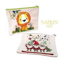 탑키드 냅킨아트 에코 사각파우치(대) 10set, 10세트, 크리스마스 냅킨(랜덤제공)