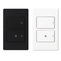 진흥 V시리즈 무로고 전등 커버 콘센트 보조대 인테리어 2구 스위치 환풍기마크, 블랙