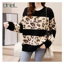 드넬 드넬 배색레오파드니트DWK23540A