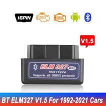 코드 리더 스캔 블루투스 elm327 v2.1 v1.5 auto obd 스캐너 도구, v1.5 블랙, 1개