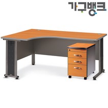 가구뱅크 OA 책상세트 (L퍼즐책상1600+이동서랍) 사무용책상 사무실책상 ㄱ자책상 L자책상 수납장 서랍장, (L퍼즐1600+서랍)에어포트좌