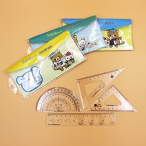 리락쿠마 삼각자 각도기 세트, 40개