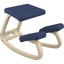 Varier Variable Balans Original Kneeling Chair Designed by Peter Opsvik (Dark Blue Revive Fabric wit, 1, Dark Blue Revive Fabric With N