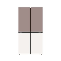 [색상선택형] LG전자 디오스 오브제컬렉션 4도어 냉장고 메탈 870L 방문설치, 클레이핑크(상), 베이지(하), T873MKE012