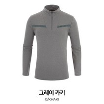 밀레 블랑 집업 티셔츠_MVQFT402_그레이 카키