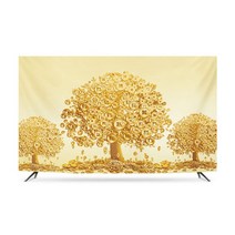 황금나무 티비가리개 커버 덮개 풍수지리 차단 패브릭 먼지 모니터 화면보호 TV 32-86인치, 옵션3