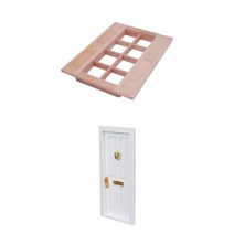 2023 우드블라인드1/12 스케일 인형의 집 블라인드 창 셔터 및 문 가구 DIY 놀이 장난감