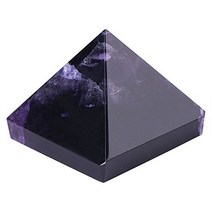 Diyeeni Amethyst Pyramid Natural Purple Crystal Pyramid with Good Fortune Violet Crystal Paperweight, 1, 본상품