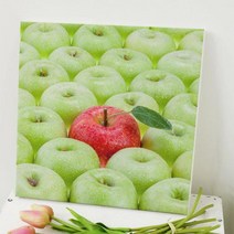 아트박스/꾸밈 td554-캔버스액자30x30_이슬을머금은사과, 2.초록사과