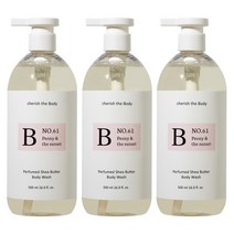 CH6 퍼퓸드 시어버터 바디워시 피오니앤더선셋 여드름 기능성 500ml, 3개
