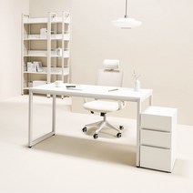 [아이엔지홈] 벤틀리 아카시아 컴퓨터 책상, 벤틀리 화이트 책상-화이트다리 1400*400