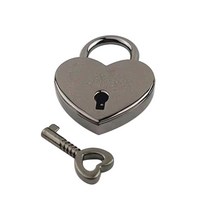 커플 소녀 학생에게 적합한 열쇠 금속 소원 잠금 장치가 있는 미니 하트 모양의 골동품 자물쇠 보석 상자 장식 자물쇠, 주석 합금, 하나