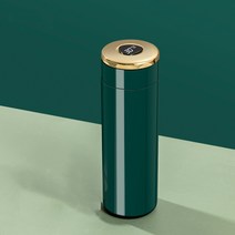 온도표시 텀블러 보온보냉 스마트 텀블러 보온병 420ml 다크그린색, 다크그린