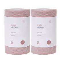 감성주방 버블수세미 60p, 인디핑크, 2개