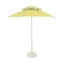 파라솔 피크닉 줄무늬 단가라 국산 중형 소형 정원 캠핑 피크닉 옥상 카페 그늘막 테라스, 옐로우