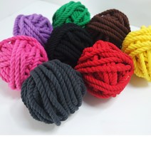 대구실사랑 컬러면로프 8mm 9M 순면색실 스크레쳐 면줄인테리어 마크라메재료 실, 보라8-9M