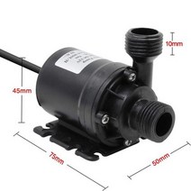 수중모터펌프 수족관 지하수 워터 매우 조용한 DC 12V 가정용 800L/H 휴대용 브러시리스 모터 잠수정 펌프 5M 냉각 시스템 분수 히터, Black, Black