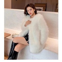 밍크쟈켓 인조 퍼쟈켓 가 과 겨울 탑 패션 인공 밍크 모피 코트 여성 새로운 럭셔리