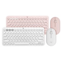 로지텍 K380 MULTI-DEVICE 한글정품 무선키보드, 파우더핑크(키보드)+핑크(마우스), K380+M350