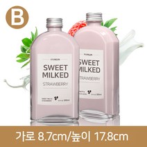 유리병 밀크티병 (B타입)웨이납작쥬스 350ml(A-W), 알루미늄, 1개