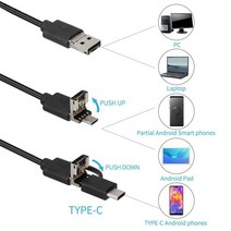 8mm 렌즈 카메라 내시경 HD 1200P IP68 2M 하드 플렉시블 튜브 Mirco USB 타입-C 안드로이드 비디오 검사, 04 5m_01 Hard Cable