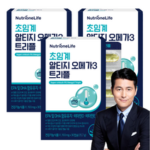 뉴트리원 초임계 식물성 알티지 오메가3 트리플 저온초임계추출 EPA DHA rTG 오메가3 비타민E 비타민D 6중복합기능성, 3박스, 30캡슐