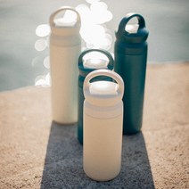[미듬] 제이넷 파우더 코팅 손잡이 이중 진공 스텐 텀블러 350ml/500ml, 500ml, 아이보리