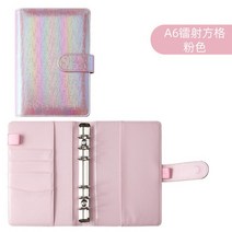A6 바인더 예산 PU 가죽 플래너 포켓 비용 워크 북 시트 노트북 현금 봉투 저축 돈 Organiz 내 계정, [10] Pink 2