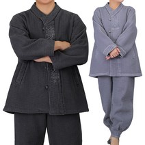 MC222 남여공용 겨울 담누빔 자수 저고리 바지 생활한복 개량한복