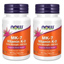 Now Foods MK 7 비타민K 2 엑스트라 스트렝스 300mcg 베지 캡슐 60정 2팩