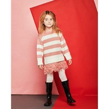 [리틀스텔라] (FSNWCOK901M) 프린지 배색 니트 원피스