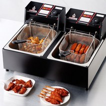 Mochae 전기튀김기 업소용튀김기 소형 치킨 돈까스 튀기기 영업용 대용량튀김기 10L/20L, 블랙, 튀김기1구