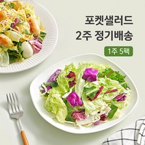 포켓샐러드 2주 주 5팩 정기배송 채소 야채 샐러드 배달 도시락, 04.닭가슴살2+비엔나1+크래미1+치즈1