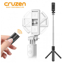 크루젠 셀카봉 x7 삼각대 블루투스 리모컨 높이조절, 블랙(1179-2)