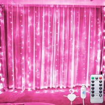 디스플레이박스 전시다이 포토존 만들기 3m 100200300led 커튼 빛 화환 결혼식, 후크가 있는 핑크, 3mx1m 100led