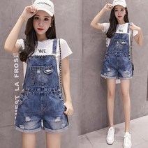 마이팝 멜빵 청반바지 청바지 바지 반바지 데님