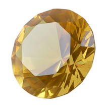 LONGWIN 60mm (2.4) 크리스탈 패싯 다이아몬드 문진 결혼 선물 .. 정품보장, Yellow