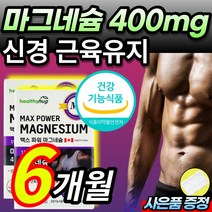 [식약처인증] 대용량 파워 고함량 마그네슘 마그네숨 눈 두덩이 눈밑 팔 다리 종아리 다리 쥐 떨림 저림 신경 근육 기능 필요 도움 보조제 +알약케이스포함, 6개월 / 2개 *베스트*