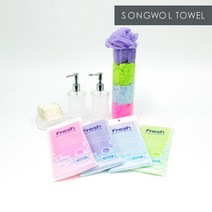 송월타월 후레쉬 샤워타월, 보라, 3개