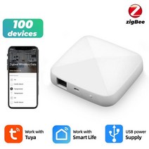스마트허브 ZigBee-Tuya 스마트 게이트웨이 허브 지그비 유선 홈 브리지 라이프 앱 음성 제어 알렉사 구글, 01 white
