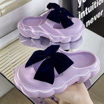 여성 미끄럼 방지 슬리퍼 방수 샌들 메리제인 리본 사무실 슬리퍼 실내화 3컬러