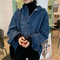 차쿠 여성 데님셔츠 청남방 긴팔 빅사이즈 가을겨울