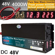 4000W 5000W 순수 정현파 인버터 DC12V 24V 48V 60V AC 110V 220V 태양광 전압 변환기 자동차 가정용, [03] 48V 4000W, [01] 110120V 60Hz, [01] 범용
