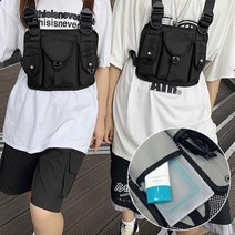 앞으로매는 아웃도어장비 체스트가방 러닝백 라이더패션 배달대행 지갑수납 야간훈련