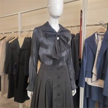 블루페페 SH02 블링 타이 블라우스 BK 221MSC002