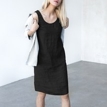 여성 2022 우아한 면 린넨 캐주얼 느슨한 민소매 o-넥 빈티지 기본 원피스 26