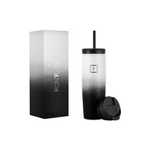 IRON °FLASK 노마드 텀블러 - 709.8mL(24온스) 뚜껑 2개(빨대/플립) 진공 단열 스테인리스 스틸 병 이중벽 보온 커피 여행용 머그 금속 물통, 24온스, 낮과 밤