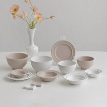 화이트 식기세트 2인 그릇세트 핑크 신혼그릇 밥그릇 국그릇 집들이선물 식기세척기용